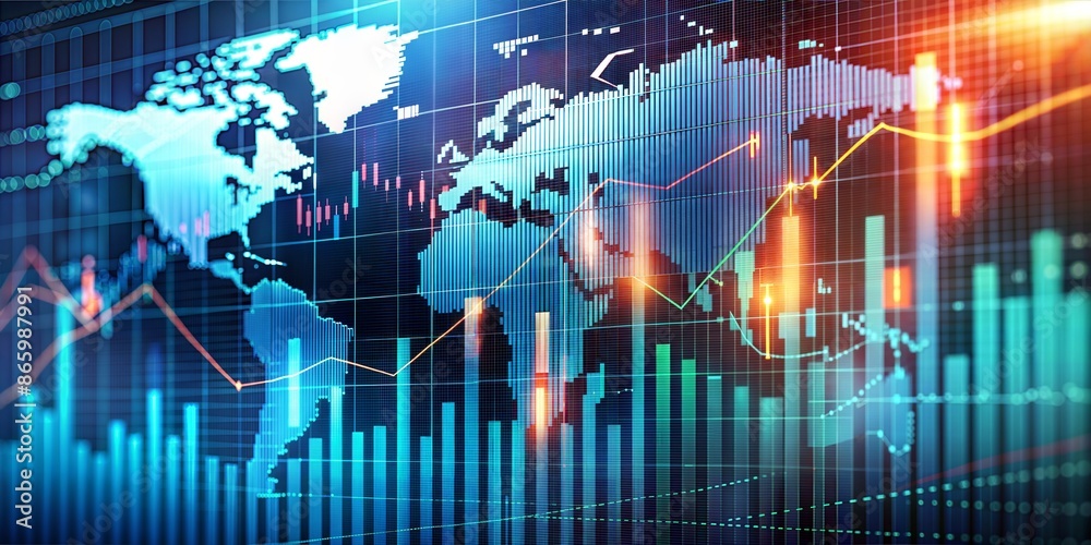 digital background with business graph digital background with business graph