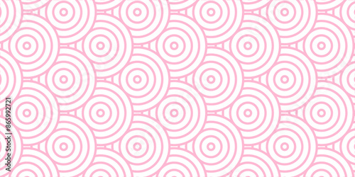 Overlapping Pattern Minimal diamond geometric waves spiral and abstract circle wave line. pink color seamless tile stripe geometric create retro square line backdrop white pattern background.