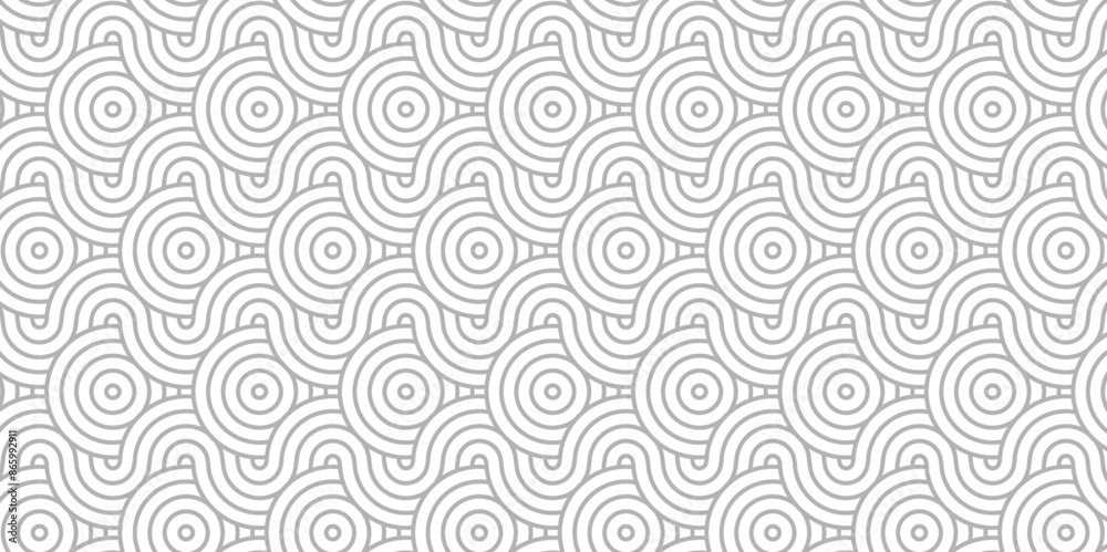 Overlapping Pattern Minimal diamond geometric waves spiral and abstract circle wave line. white and gray seamless tile stripe geometric create retro square line backdrop white pattern background. Overlapping Pattern Minimal diamond geometric waves spiral and abstract circle wave line. white and gray seamless tile stripe geometric create retro square line backdrop white pattern background.