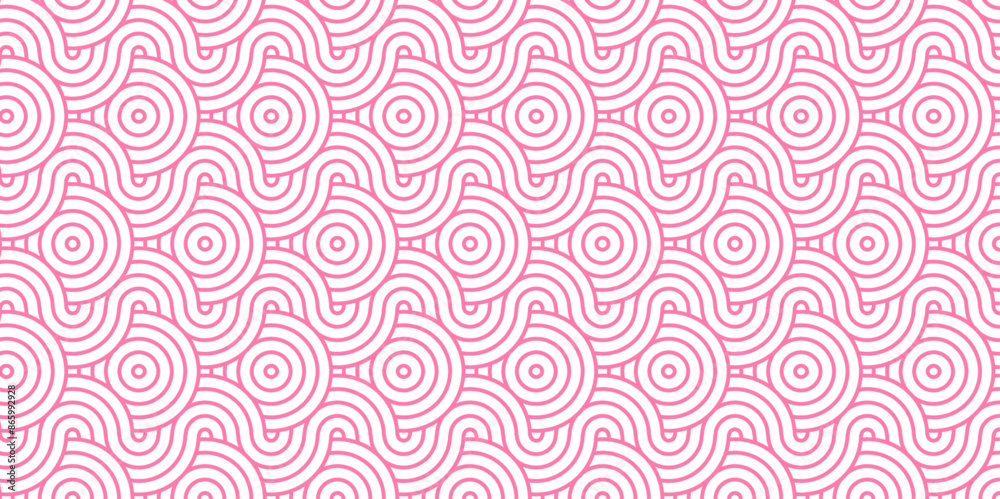 Overlapping Pattern Minimal diamond geometric waves spiral and abstract circle wave line. pink color seamless tile stripe geometric create retro square line backdrop white pattern background. Overlapping Pattern Minimal diamond geometric waves spiral and abstract circle wave line. pink color seamless tile stripe geometric create retro square line backdrop white pattern background.