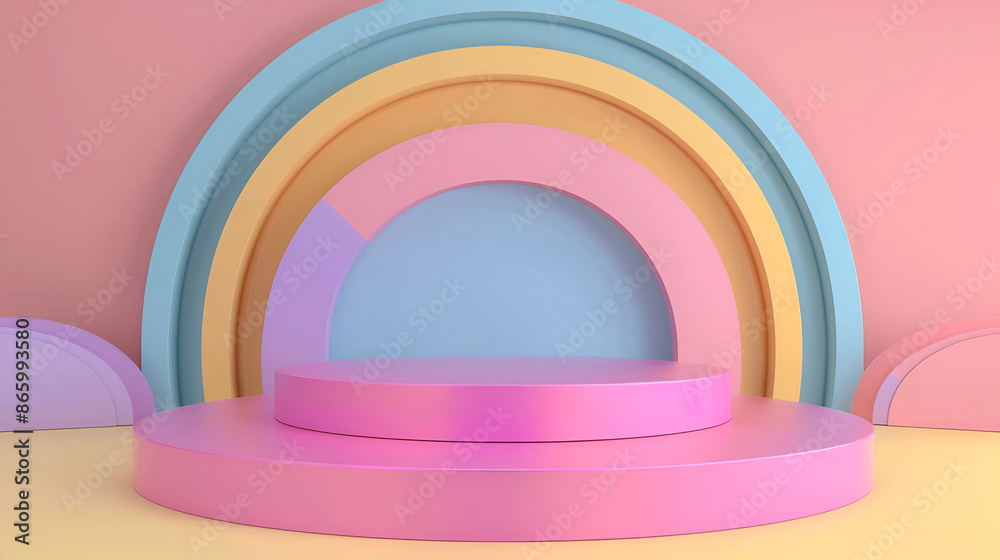 Background rendering with podium and wall scene abstract background ,Minimalist blue and pink blending gradient podium for product display
Background rendering with podium and wall scene abstract background ,Minimalist blue and pink blending gradient podium for product display