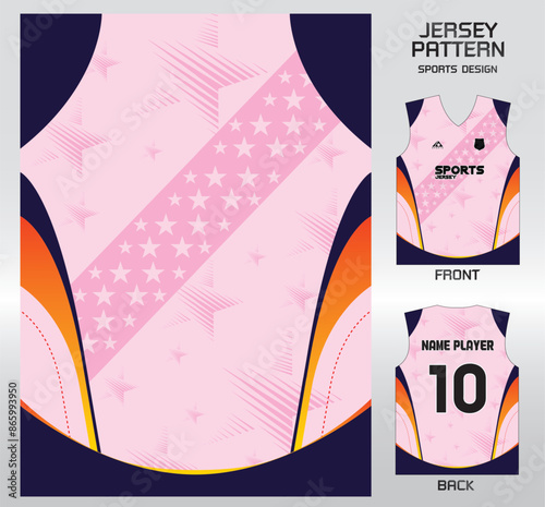 Pattern vector sports shirt background image.stars galaxies pink blue pattern design, illustration, textile background for sports t-shirt, football jersey shirt