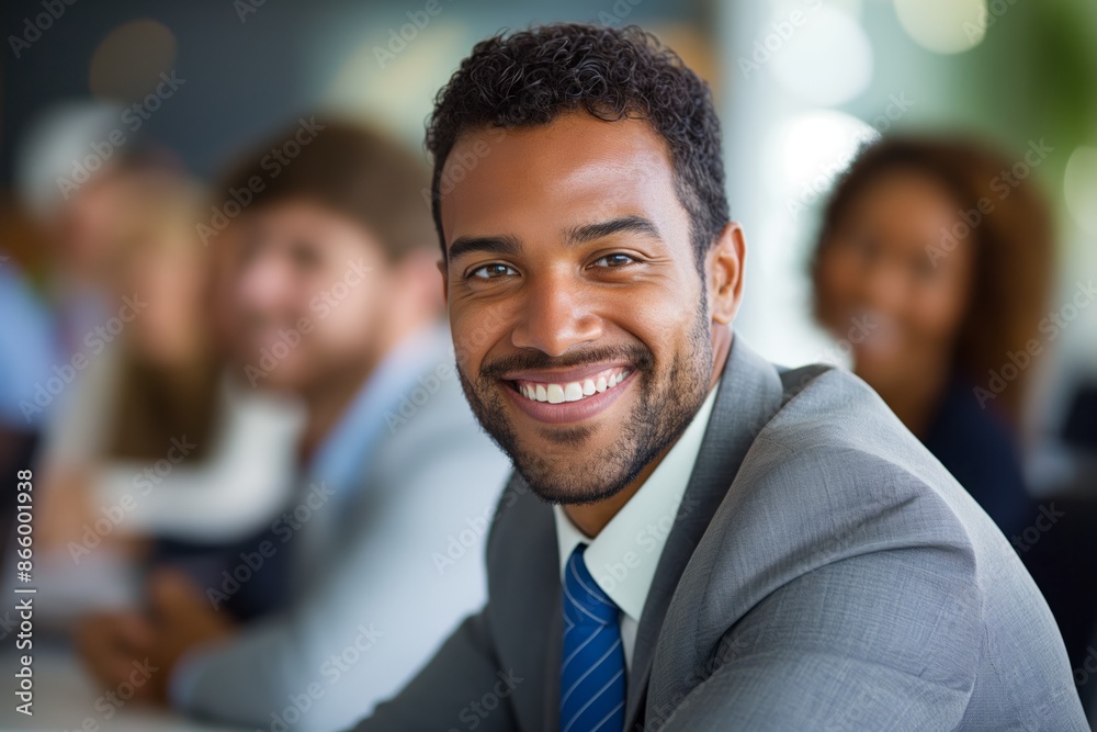 Man in office smiling towards camera Man in office smiling towards camera