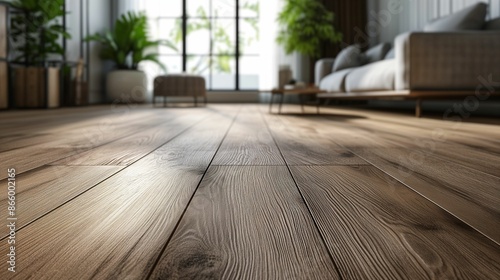 Close-Up View of Modern Wood Floor in a Contemporary Living Room © Gerges