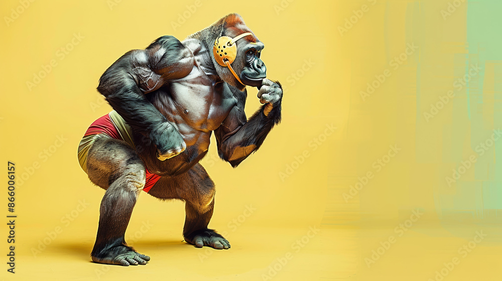 Thinking Gorilla in Yellow Thinking Gorilla in Yellow
