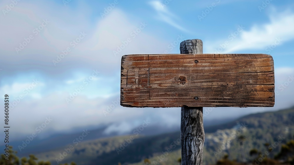 Naklejka premium Wooden sign with a backdrop of the sky in Tasmania