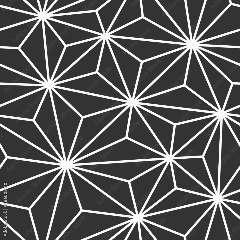 Abstract geometric low poly seamless vector pattern with triangles. Filled triangular shapes. Minimalistic design. Low poly art. Vector monochrome polygonal background.