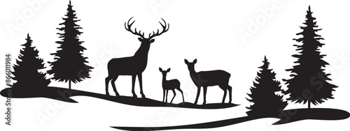 Vector Deer Family