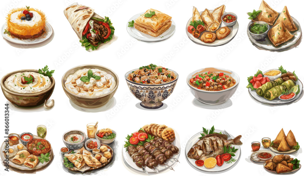 CUISINE SET IN COLOR STYLE, EGYPT CUISINE SET IN COLOR STYLE CUISINE SET IN COLOR STYLE, EGYPT CUISINE SET IN COLOR STYLE