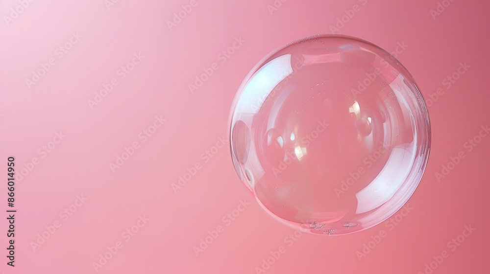 A single bubble against a pink background.