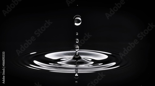 A single drop of water against a black background.