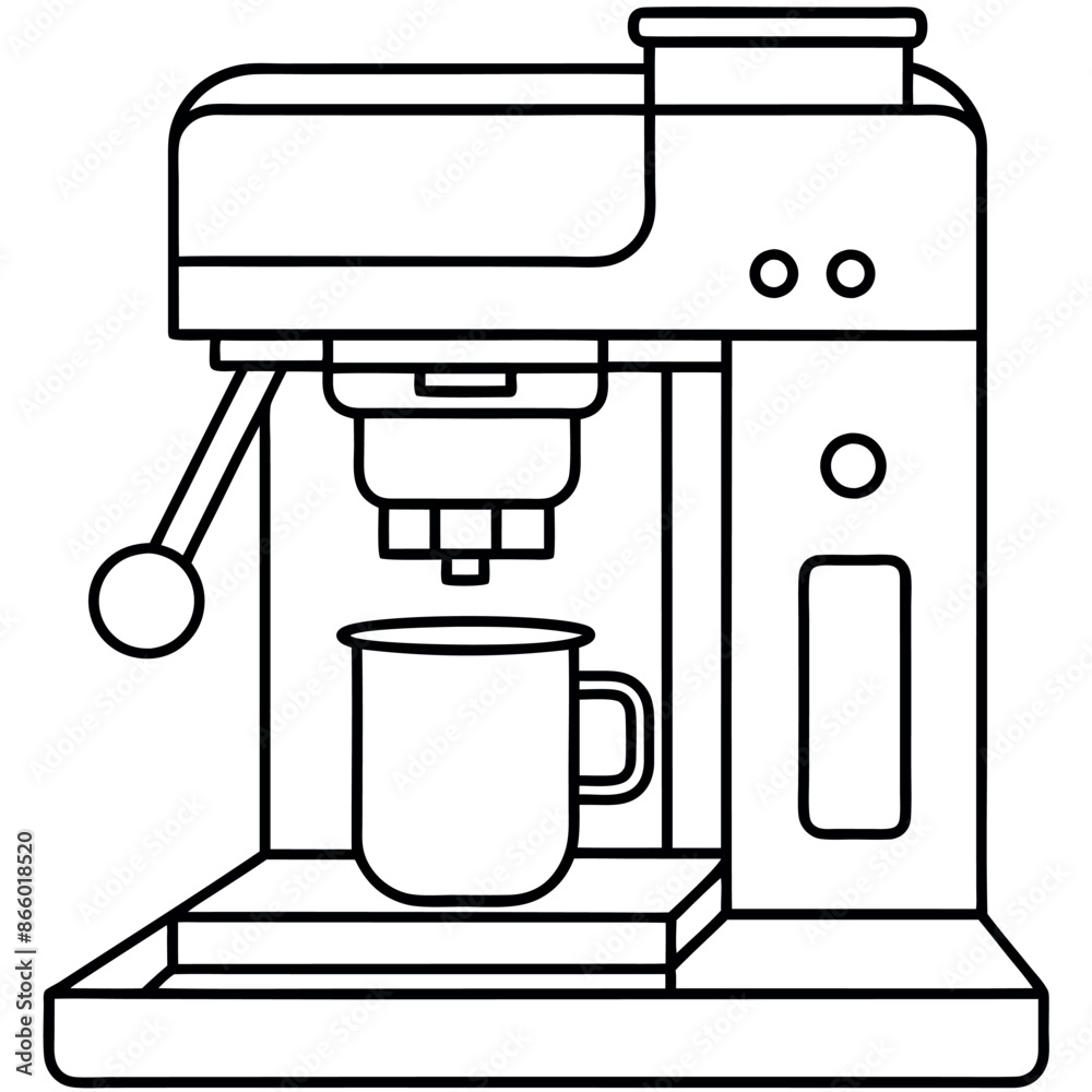 Set of coffee maker outline drawings in vector format. Set of coffee maker outline drawings in vector format.