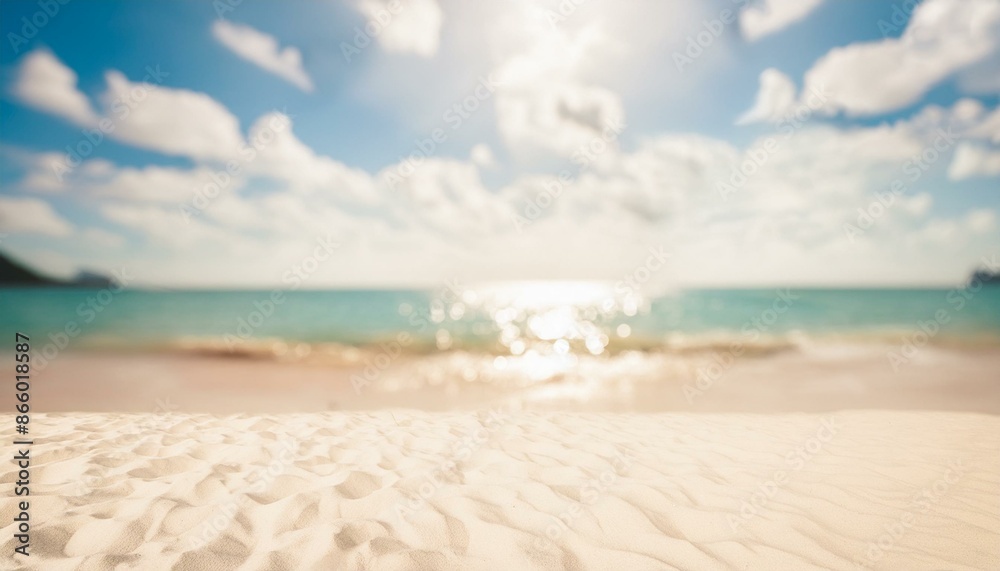 Beach Getaway: Blue Sky and White Clouds Over Tropical Shores Beach Getaway: Blue Sky and White Clouds Over Tropical Shores