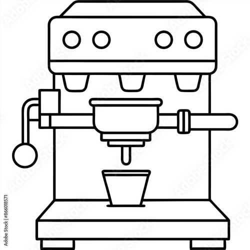 Set of coffee maker outline drawings in vector format.