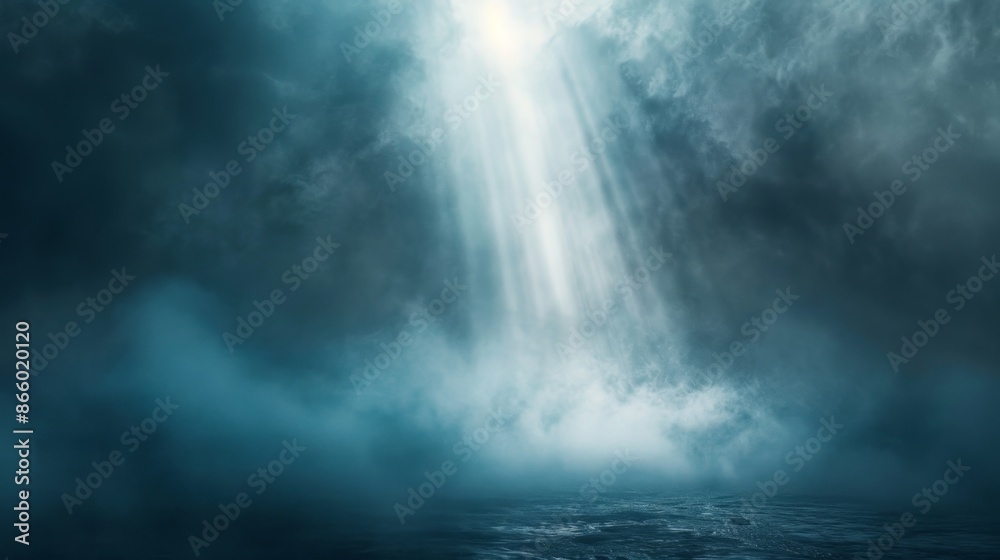 A single beam of light piercing through a dense fog, creating a sense of mystery and ethereal beauty. A single beam of light piercing through a dense fog, creating a sense of mystery and ethereal beauty.