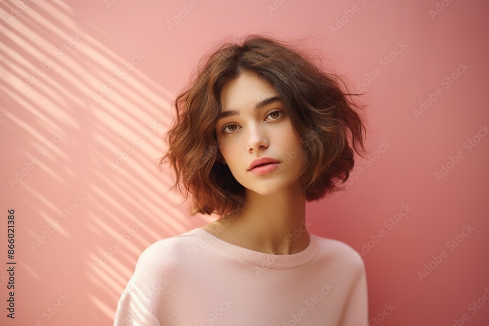 A woman with short brown hair A woman with short brown hair