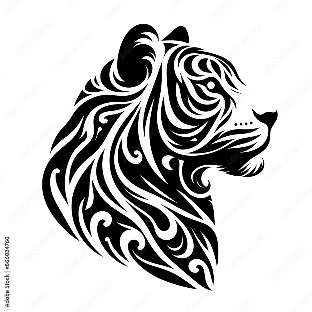silhouette illustration of a artistic tiger vector silhouette illustration of a artistic tiger vector