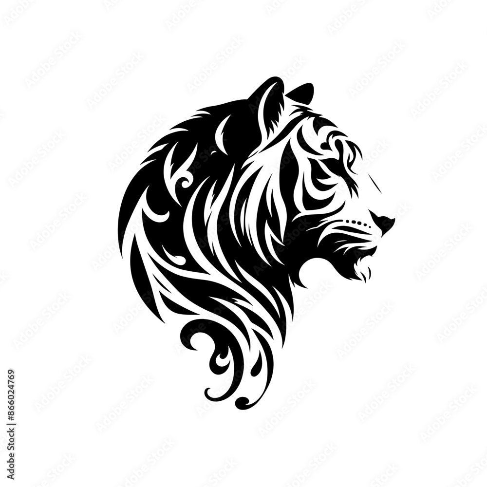 silhouette illustration of a artistic tiger vector silhouette illustration of a artistic tiger vector
