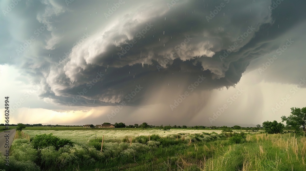 Severe Weather Thunderstorm accompanied by hail and heavy rainfall. copy space for text. Severe Weather Thunderstorm accompanied by hail and heavy rainfall. copy space for text.