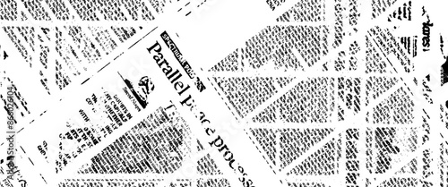 Vector old white and black vintage newspaper and grunge paper textures