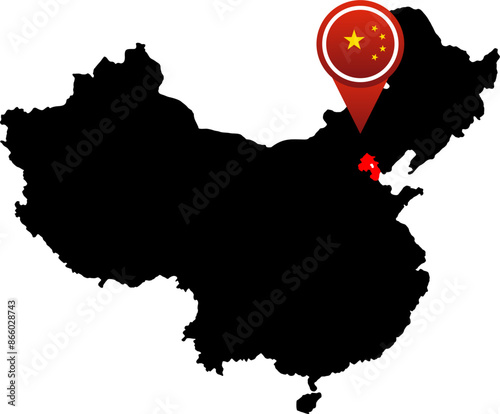 China pin map location capital 5