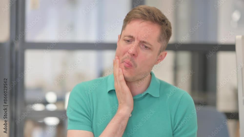 Portrait of Mature Adult Man with Tooth Pain Portrait of Mature Adult Man with Tooth Pain