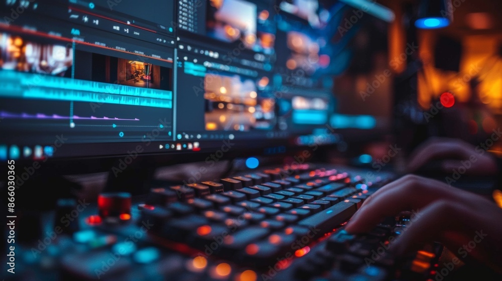 Fototapeta premium Digital Marketing with Interesting Video Content 