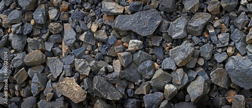 Wallpaper Mural Panoramic close-up, high detail scan of crushed stone gravel material, Generative AI  Torontodigital.ca