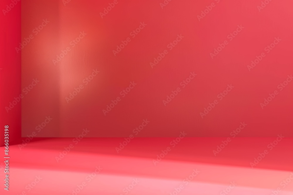 Fototapeta premium Modern minimalistic light red background for product presentation