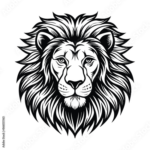 lion head handrawn vector illustration