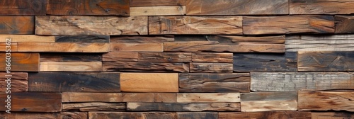 Rustic Wooden Wall Panel with a Variety of Textures