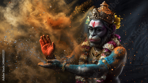Hanuman, a revered Hindu god known for his strength, devotion, and loyalty.