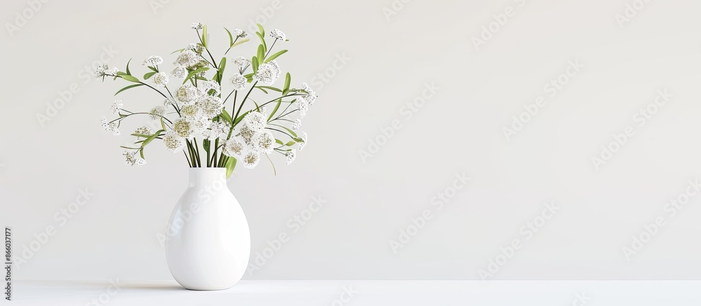 white flower vase on isolated white background. with copy space image. Place for adding text or design white flower vase on isolated white background. with copy space image. Place for adding text or design