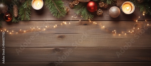Top view of a festive Chris...