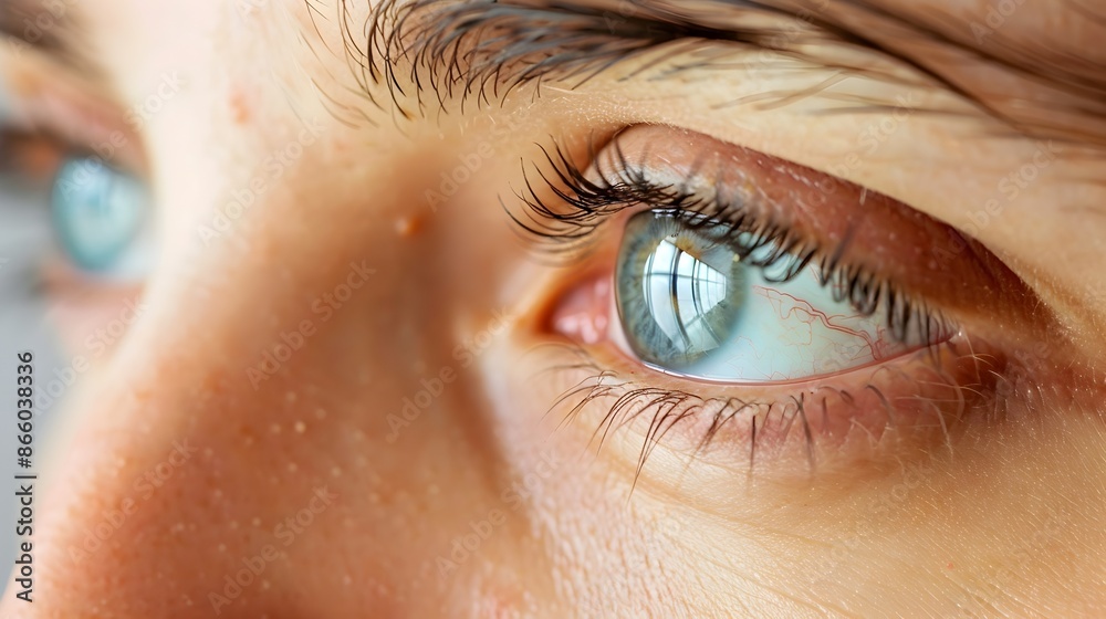 Fototapeta premium Closeup of Fatigued Eyes with Dark Circles Revealing Emotional Exhaustion and Lack of Sleep