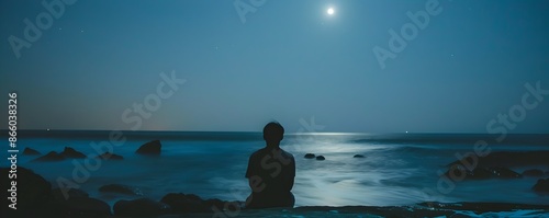 Solitary figure sitting by ...