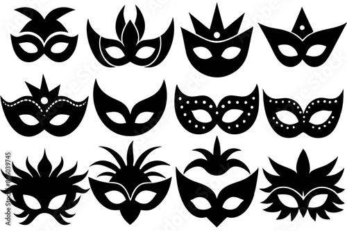 Many masks with various expressions, colors, and styles available in collection