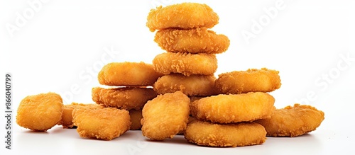 Chicken nuggets arranged on...