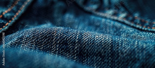 Close-up view of blue denim...