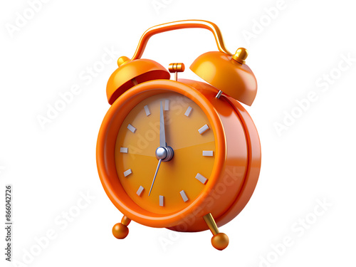 3d alarm clock on white background