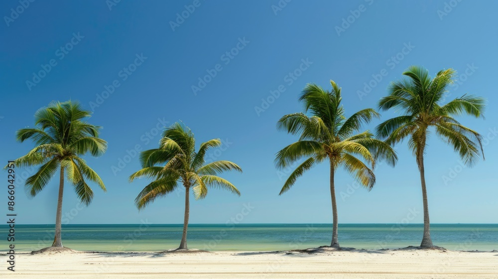 Palm No. Empty Sandy Beach with Palm Trees on the Atlantic Seacoast in Key West Florida Palm No. Empty Sandy Beach with Palm Trees on the Atlantic Seacoast in Key West Florida