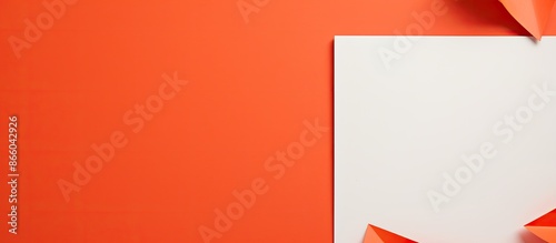 A flat lay displaying a red...