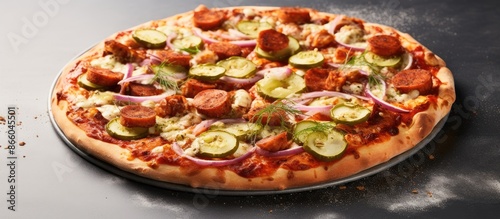 Tasty Italian BBQ pizza wit...