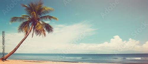 Tropical beach scene with a...