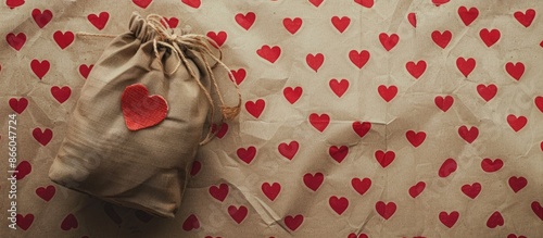 Sacks laid on a heart-patte...