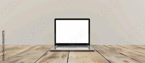 A laptop mockup with a blan...