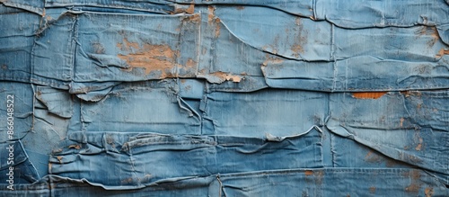 Close-up detail of blue jea...