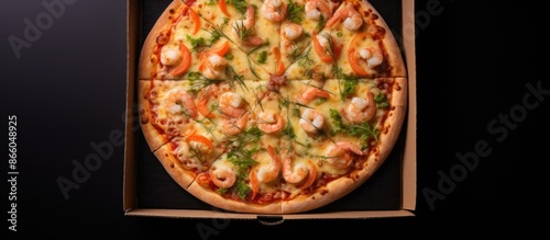 Seafood shrimps and salmon ...