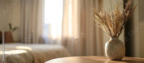 Bedroom setting with a tabl...