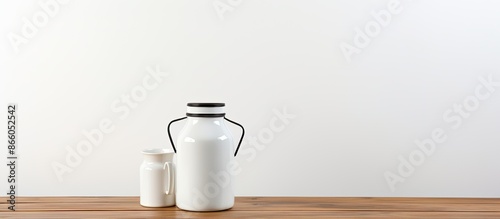 Retro milk can and mug plac...